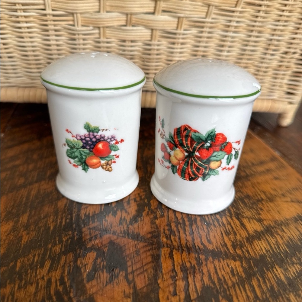 Vintage William James Ceramic Porcelain Holiday Salt and Pepper Shakers